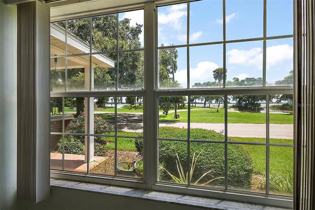 a view of outdoor space with a large window