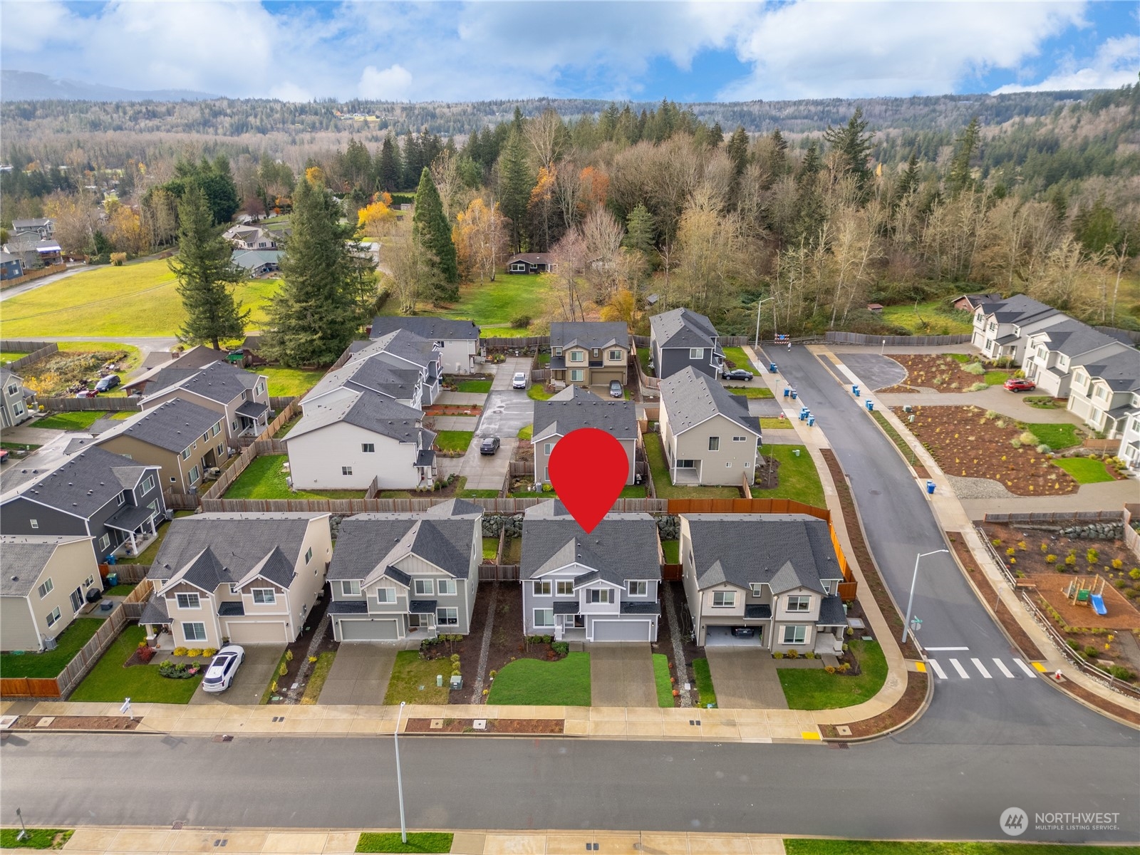 1341 Cascade Street Sultan, WA 98294 - Photo 33 of 39 an aerial view of residential houses with outdoor space
