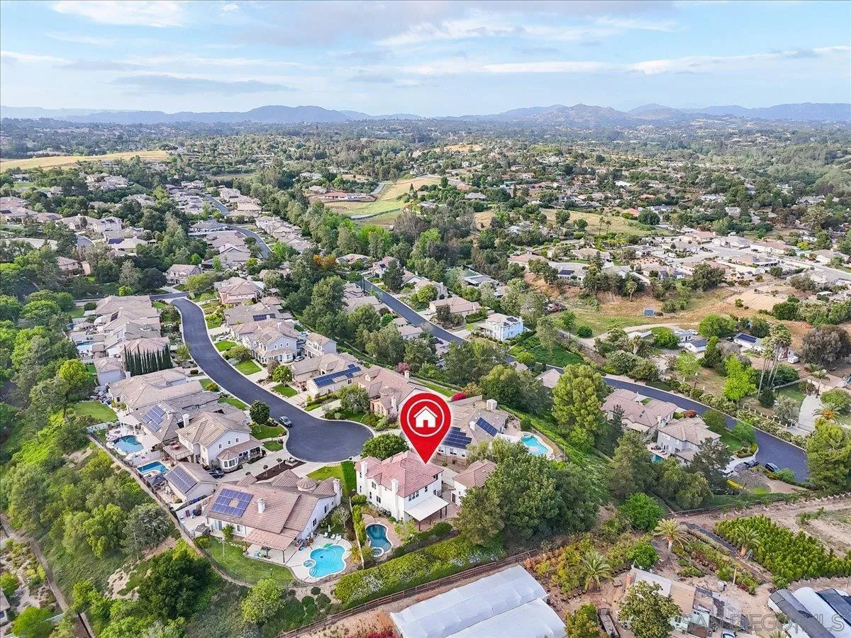 2196 Kirkcaldy Road Fallbrook, CA 92028 - Photo 2 of 57 an aerial view of residential house with parking space and city view