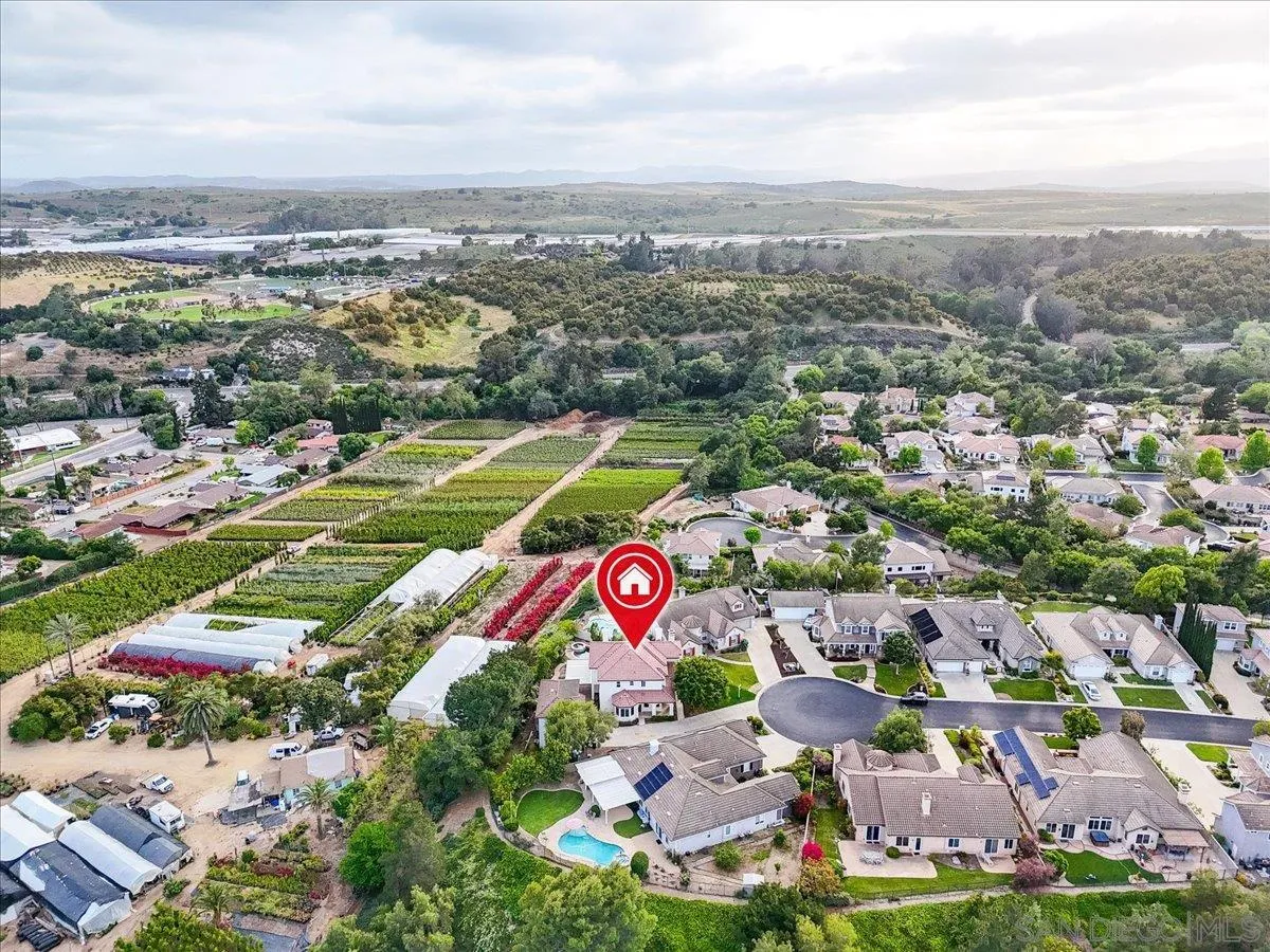 2196 Kirkcaldy Road Fallbrook, CA 92028 - Photo 3 of 57 an aerial view of residential house with outdoor space and trees