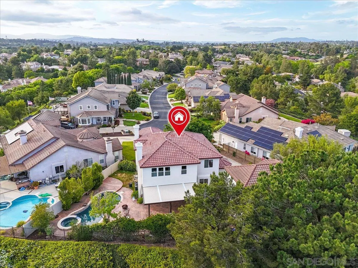 2196 Kirkcaldy Road Fallbrook, CA 92028 - Photo 41 of 57 an aerial view of residential houses with outdoor space and ocean view