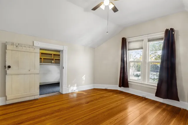 a view of wooden door