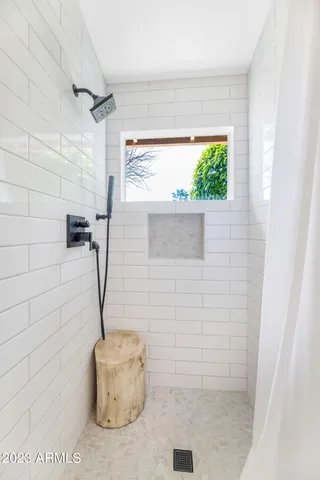 a bathroom with a window