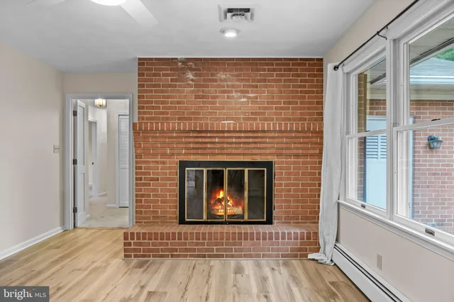 a view of a livingroom with a fireplace