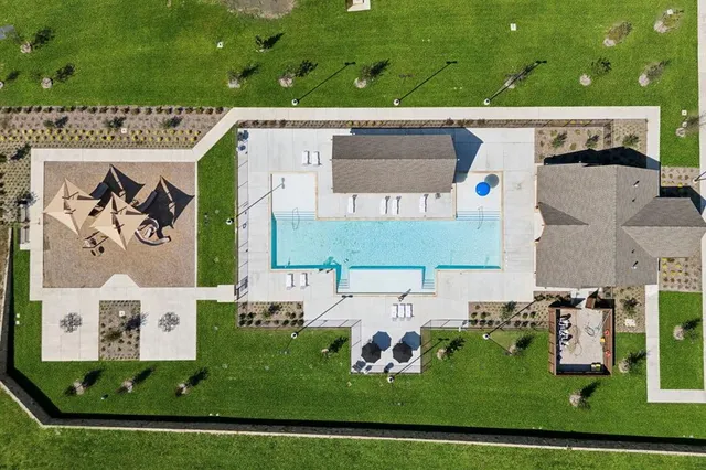an aerial view of a house