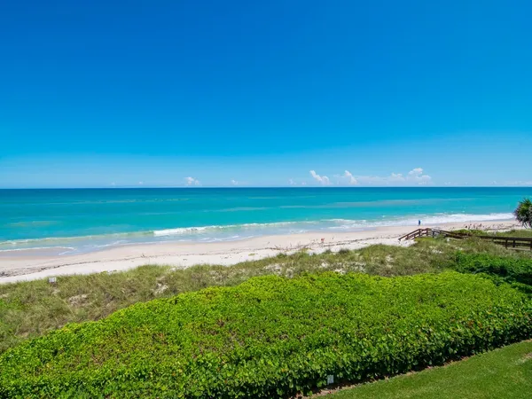 a view of an ocean and beach