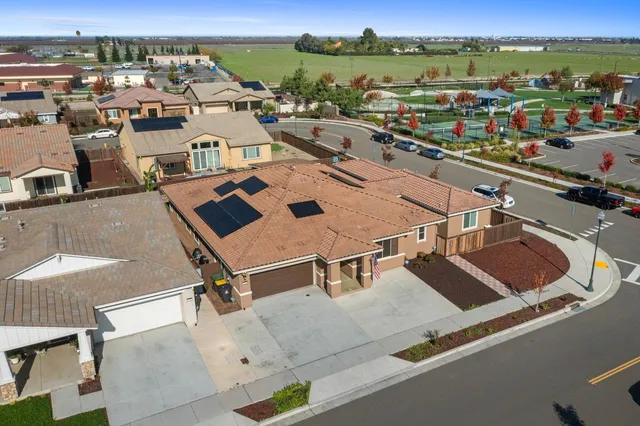 an aerial view of a city