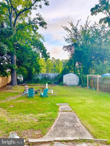 a view of a swimming pool with a garden