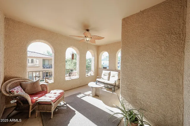 a storage room with cabinets