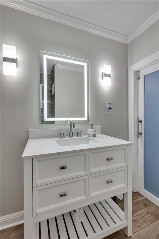 211 Graymist Path Southwest Loganville, GA 30052 - Photo 47 of 65 a bathroom with a sink vanity and mirror
