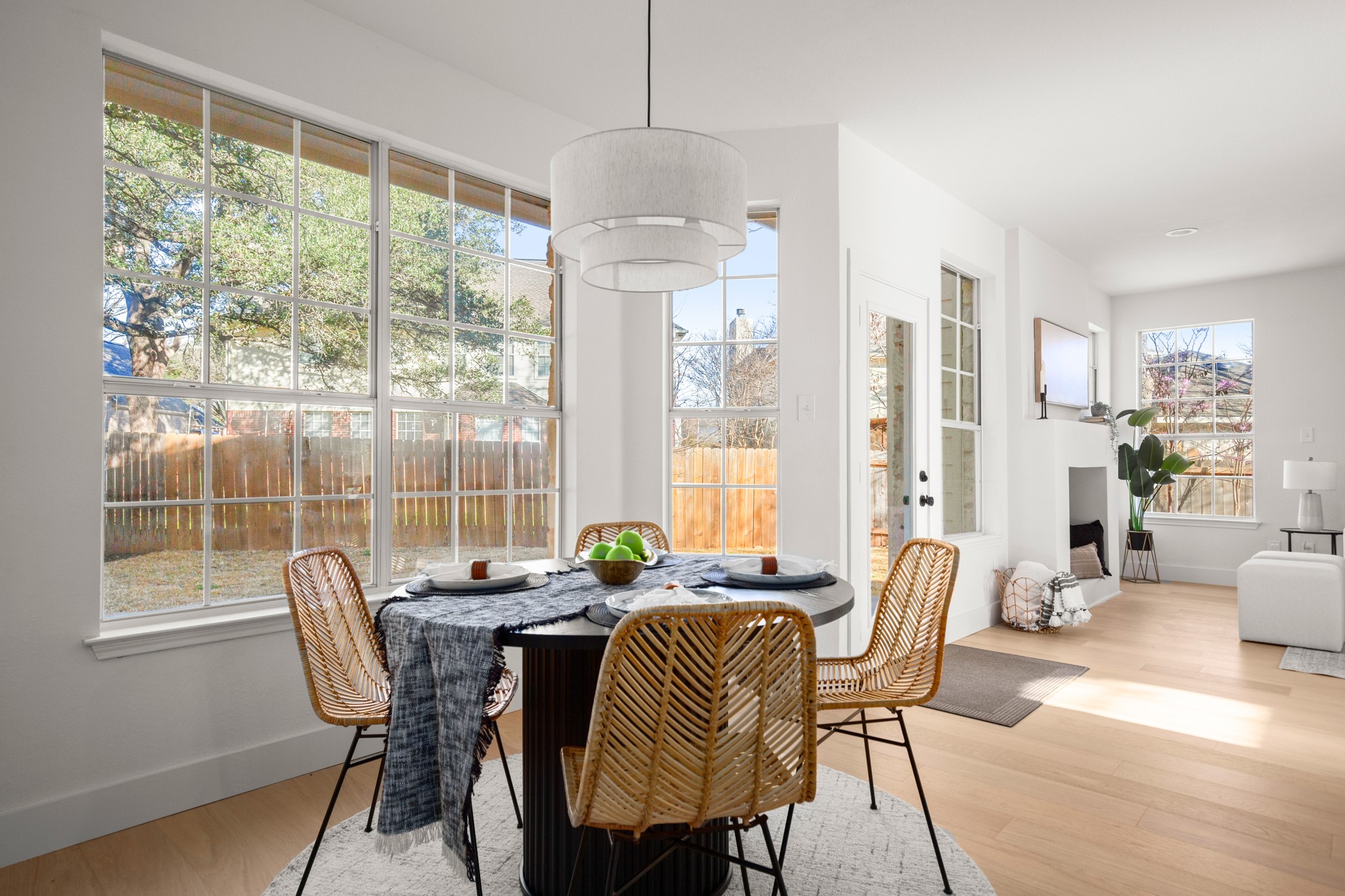 2022 Inverness Drive Round Rock, TX 78681 - Photo 16 of 38 a dining room with furniture a chandelier and wooden floor