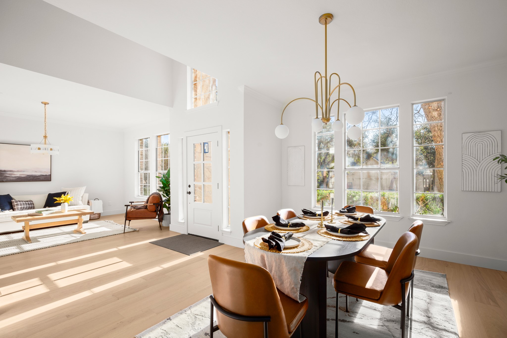 2022 Inverness Drive Round Rock, TX 78681 - Photo 8 of 38 a dining room with furniture a chandelier and wooden floor