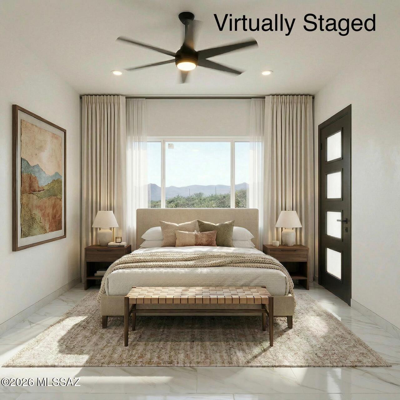 1786 Peralta Court Rio Rico, AZ 85648 - Photo 27 of 50 a bedroom with a large bed and a window