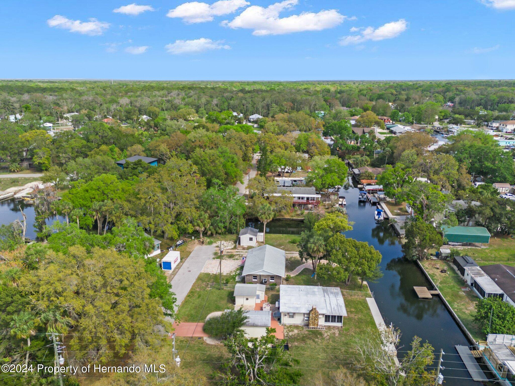 5411 Teal Drive Weeki Wachee, FL 34607 - Photo 22 of 40 an aerial view of residential houses with outdoor space and trees