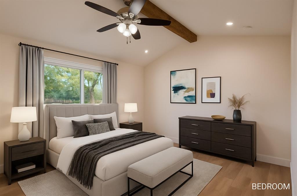 4505 Harrison Street Bellmead, TX 76705 - Photo 19 of 39 a bedroom with a bed and a lamp on dresser