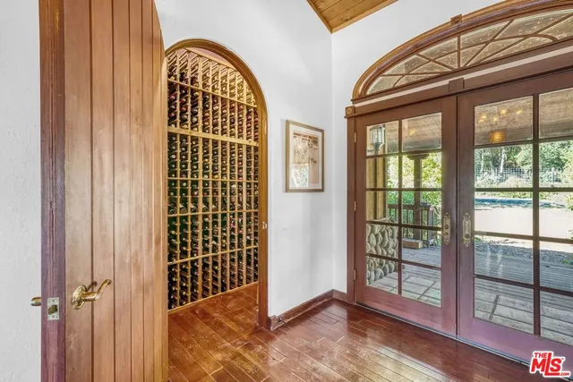 a view of swimming pool from a balcony