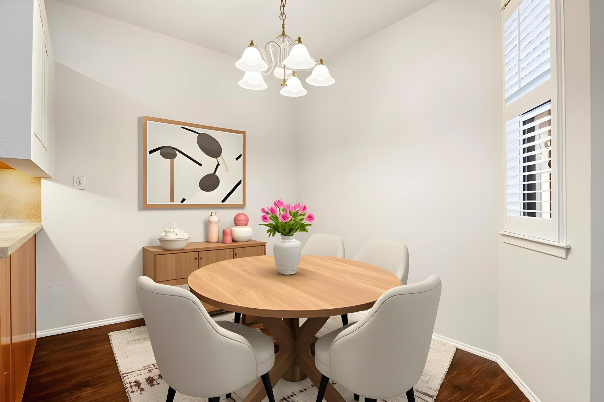 6501 Brush Country Road, Unit 109 Austin, TX 78749 - Photo 12 of 26 a view of a dining room with furniture and wooden floor
