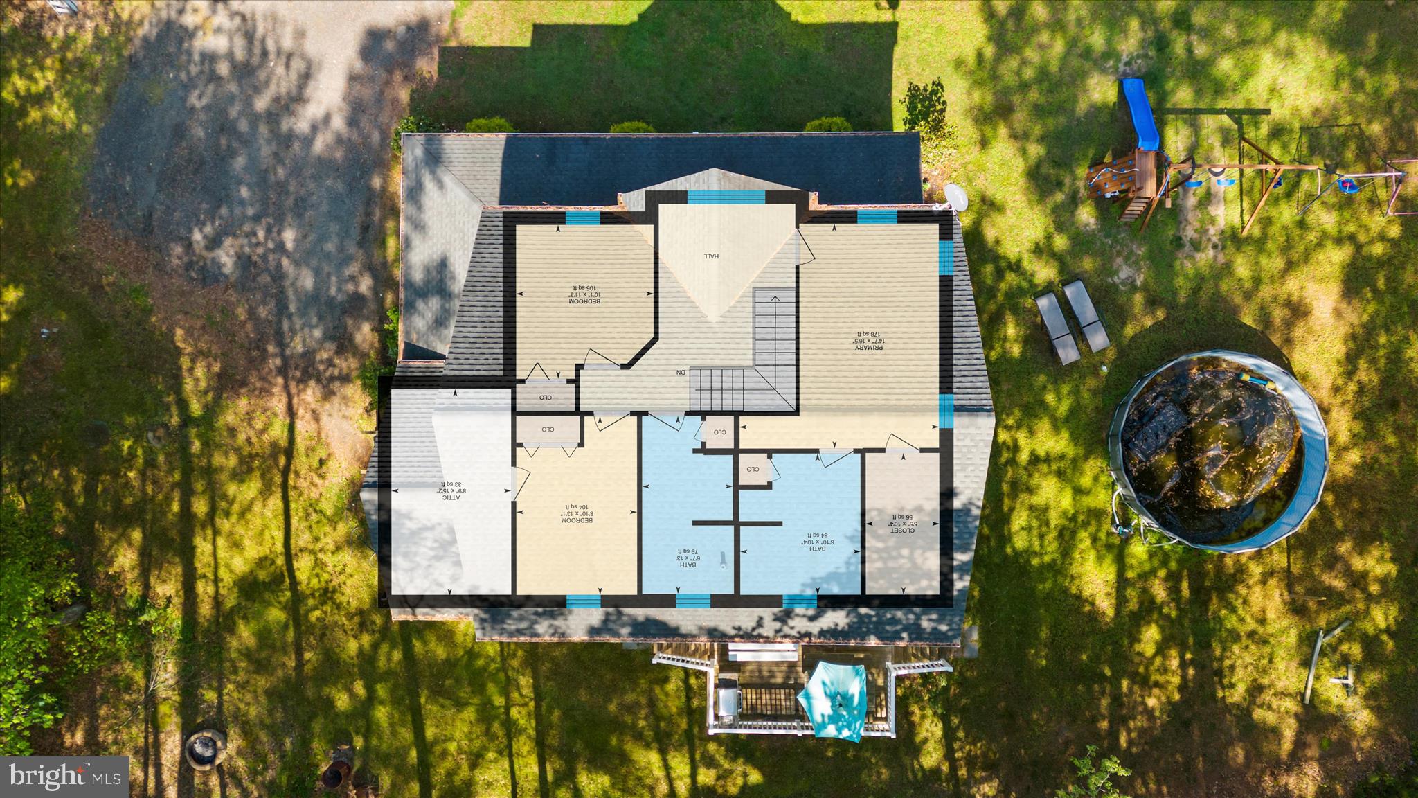 6941 Hubbard Road Hurlock, MD 21643 - Photo 64 of 71 an aerial view of residential house with outdoor space and swimming pool