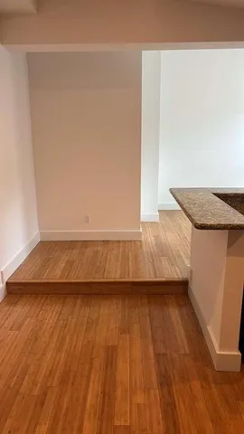 a view of wooden floor and a sink