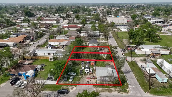 an aerial view of multiple house