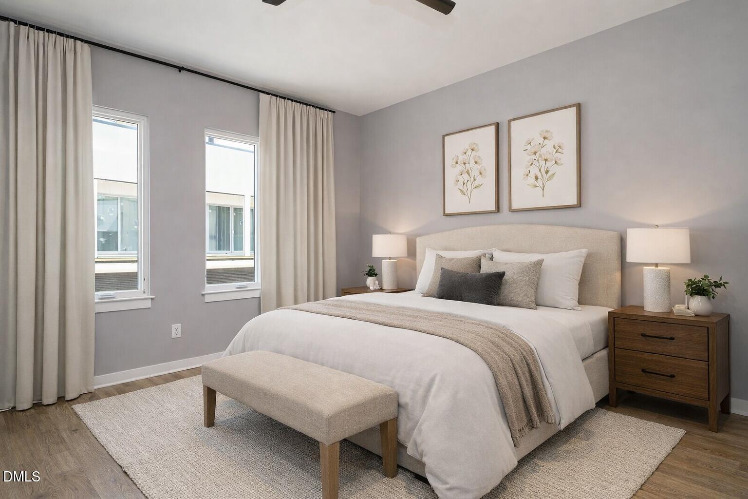 1525 Urban Trace Lane Raleigh, NC 27608 - Photo 15 of 33 a bedroom with a bed and a window