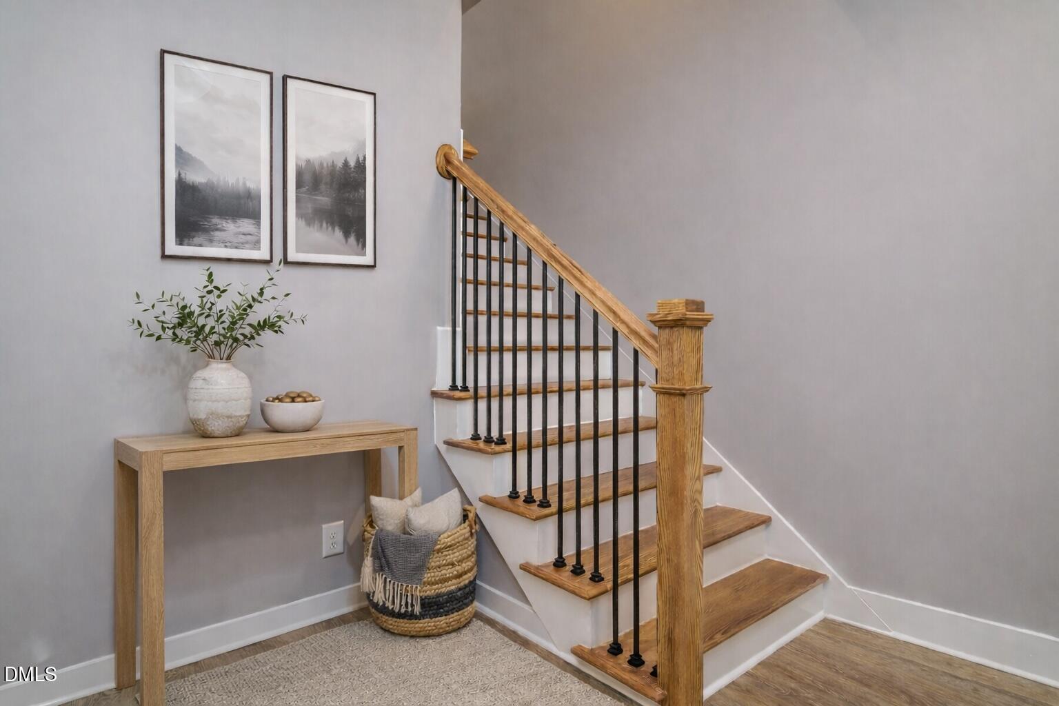 1525 Urban Trace Lane Raleigh, NC 27608 - Photo 5 of 33 a view of entryway with wooden floor