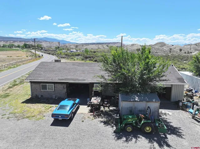 an outdoor view with patio
