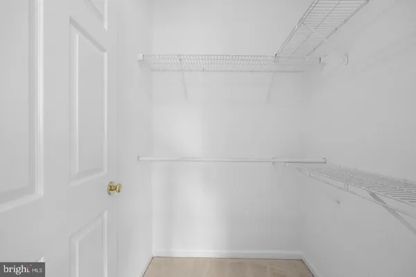 a view of small space with racks on the wall