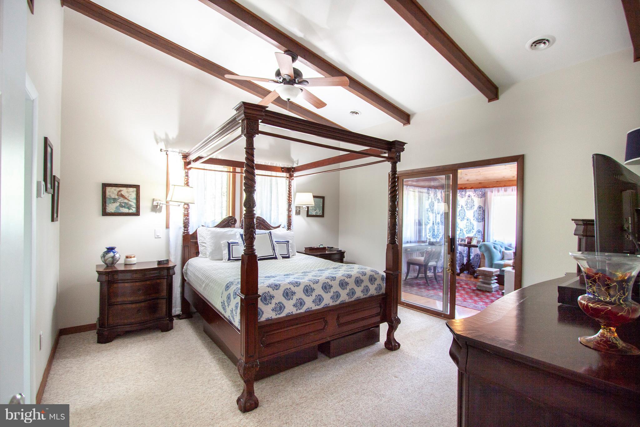 949 Shady Beach Road Elkton, MD 21921 - Photo 8 of 30 Master suite with exposed vaulted wood beams