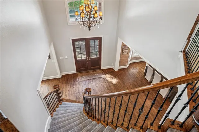 a view of entryway with wooden floor