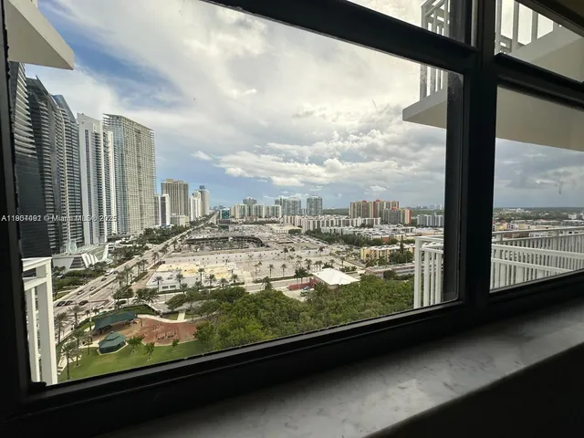 a view of a city from a window
