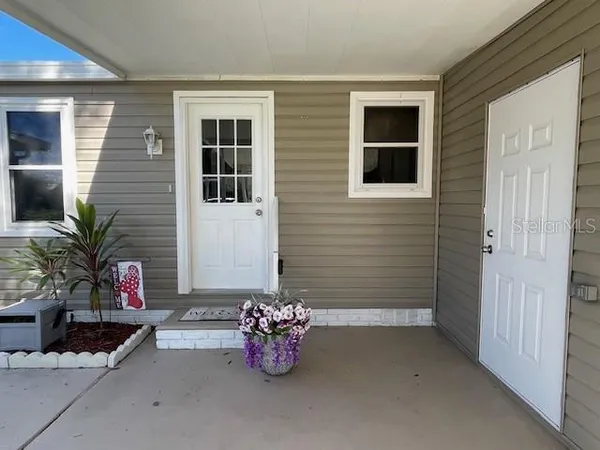 a outdoor space with potted plants