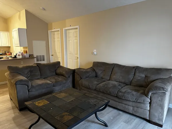 a living room with furniture and a couch
