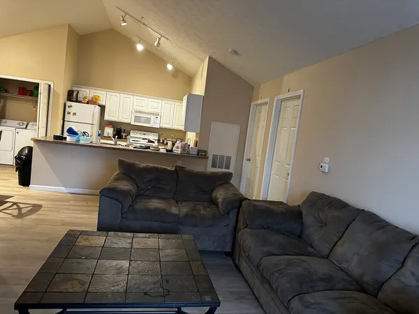 a living room with furniture