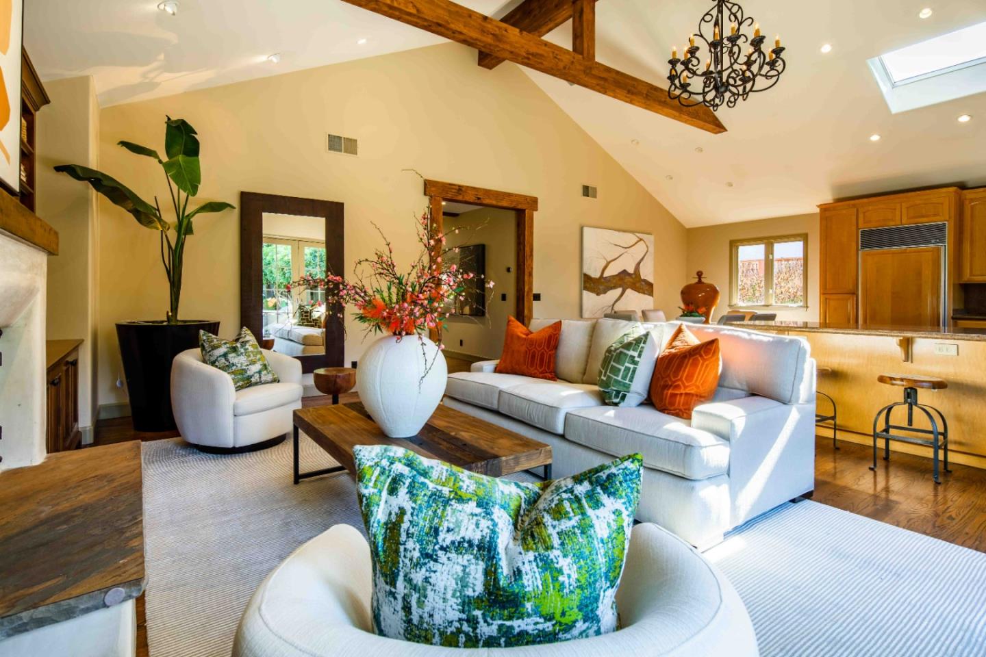 263 Yale Road Menlo Park, CA 94025 - Photo 8 of 19 a living room with furniture and a chandelier