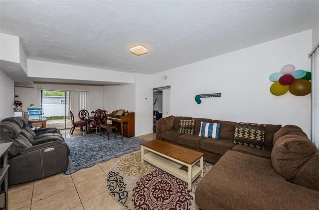 a living room with furniture