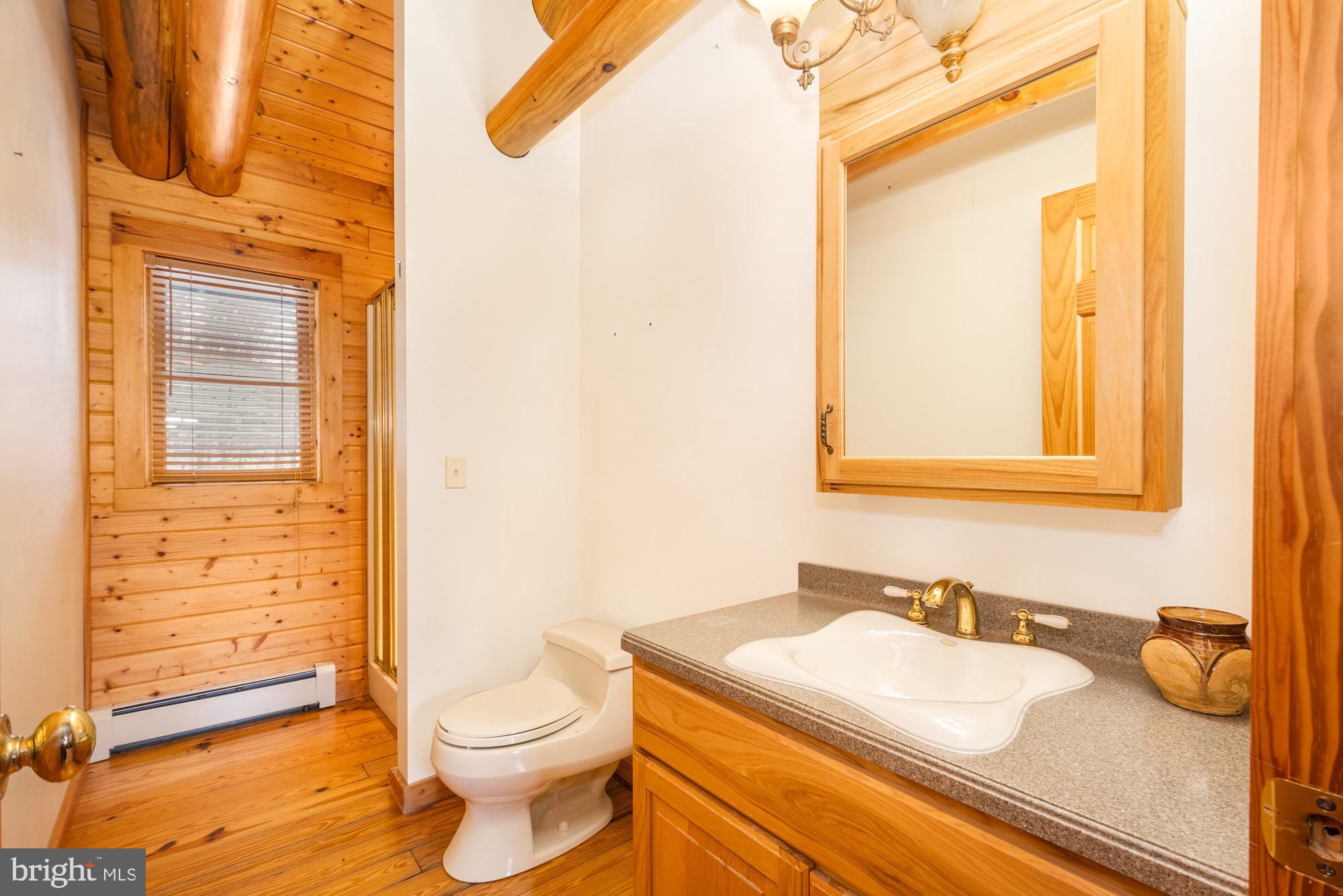 17051 Laurel Run Road Southwest Barton, MD 21521 - Photo 52 of 77 a bathroom with a granite countertop sink toilet and shower