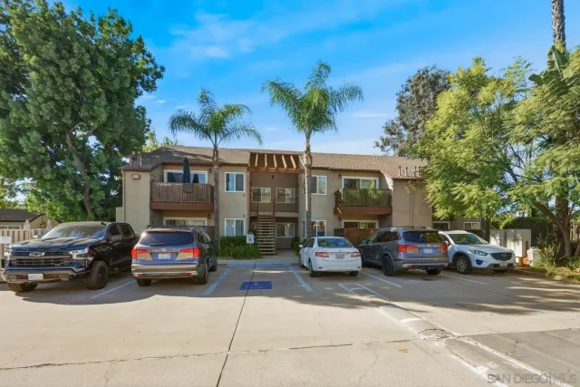 a view of a yard with plants and trees