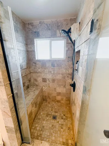 a bathroom with a shower