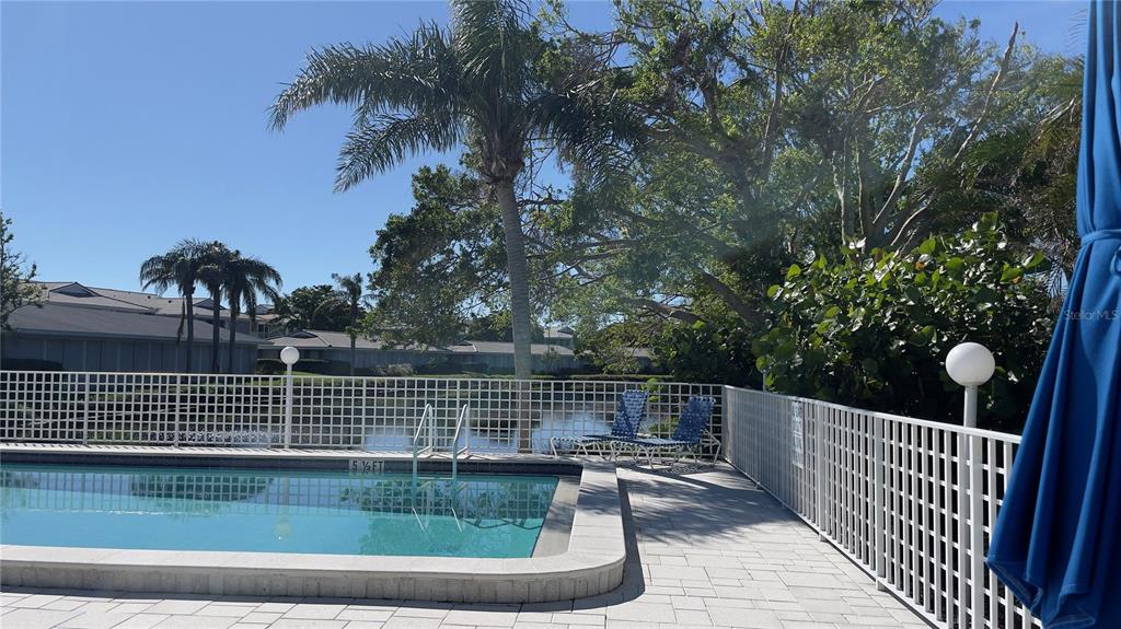 1155 Edgewater Circle, Unit 28 Bradenton, FL 34209 - Photo 39 of 50 a view of a balcony with a floor to ceiling window and palm tree