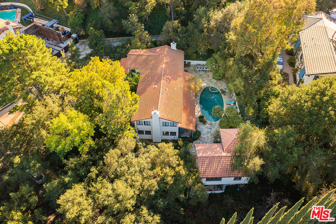 11670 Duque Drive Studio City, CA 91604 - Photo 48 of 48 an aerial view of a house with a yard basket ball court and outdoor seating