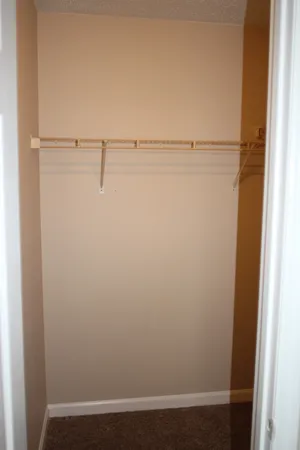 a view of small space with racks on the wall