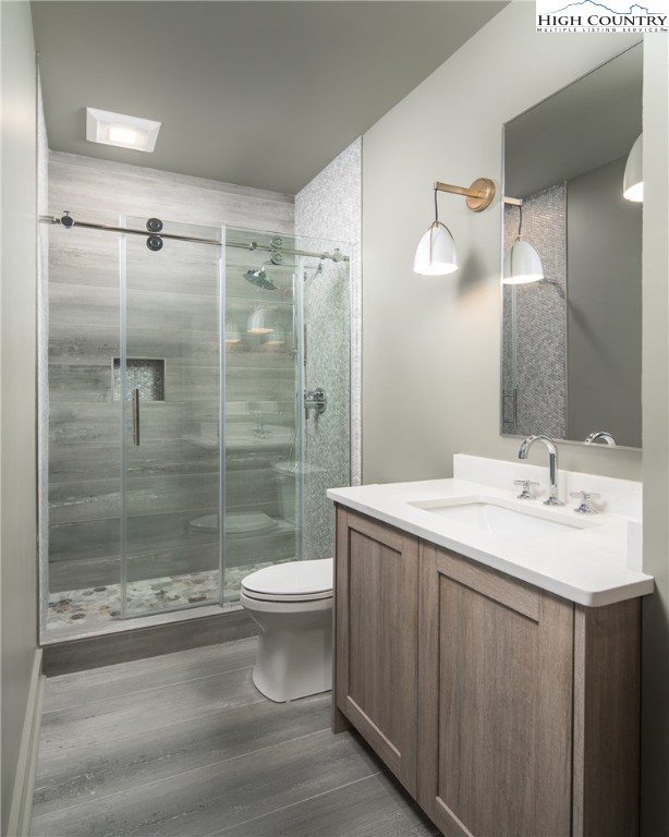 371 Ninebark Road Boone, NC 28607 - Photo 28 of 41 a bathroom with a sink a toilet and shower