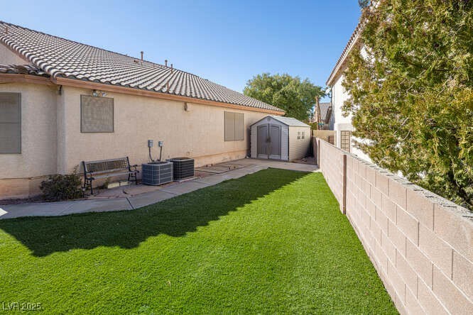 284 Pointe Ranier Avenue Henderson, NV 89012 - Photo 37 of 39 The property includes a shed for storing pool equipment, tools, etc.