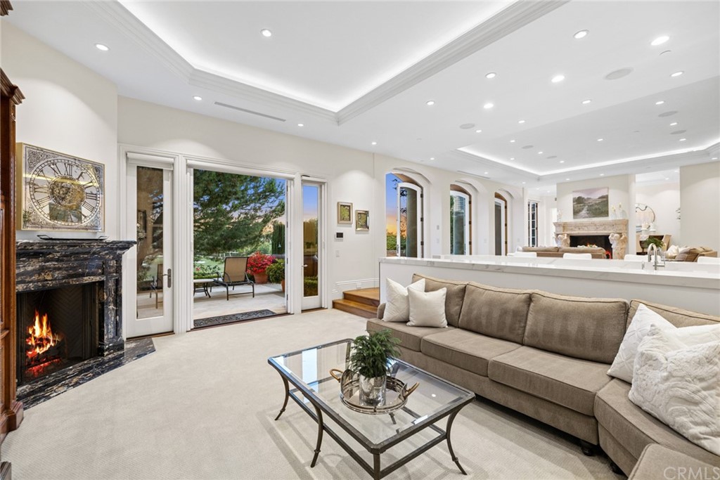 3 Burning Tree Circle Newport Beach, CA 92660 - Photo 16 of 65 a living room with furniture and a fireplace