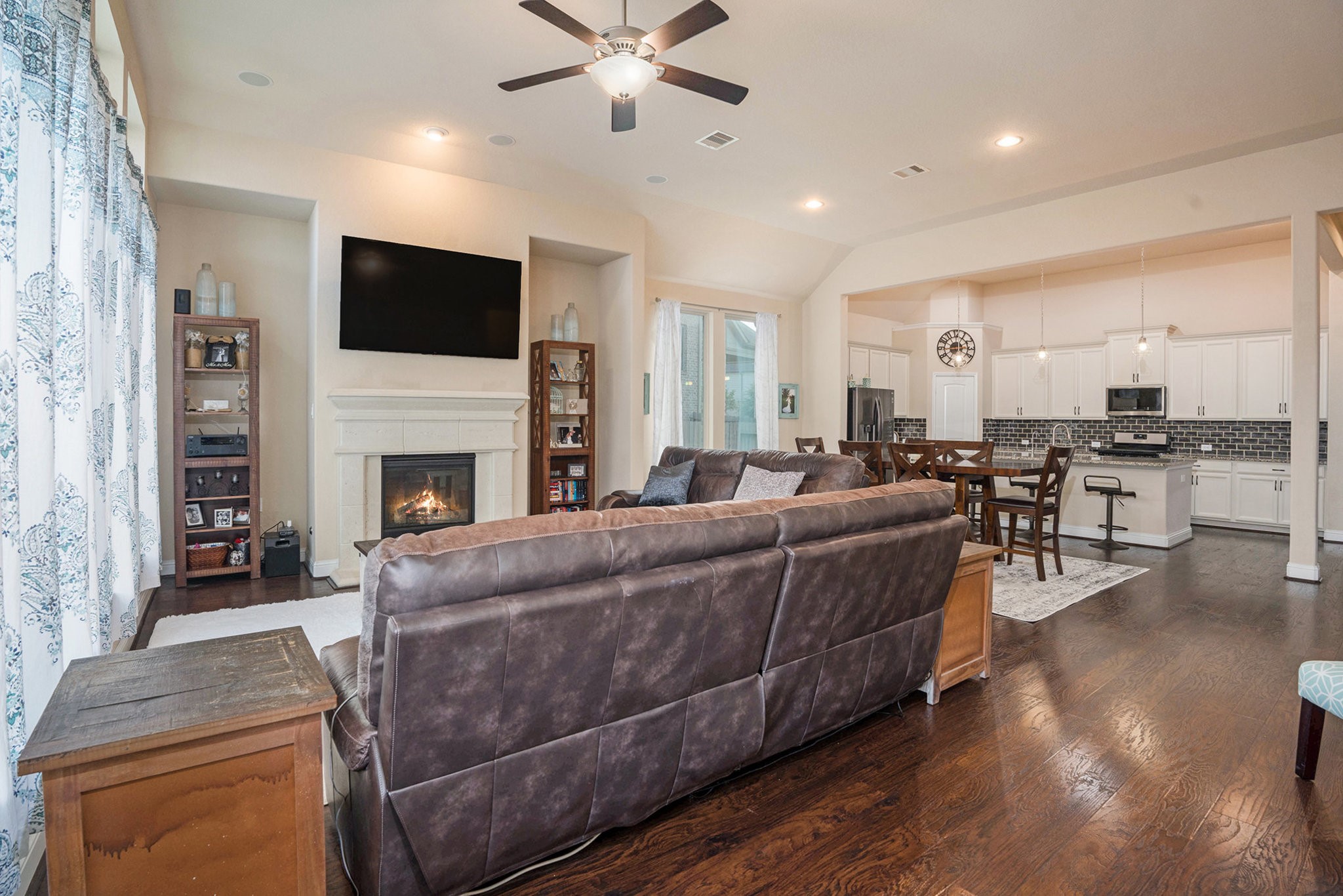 17438 Farm Pasture Trail Hockley, TX 77447 - Photo 16 of 25 a living room with furniture fireplace and flat screen tv