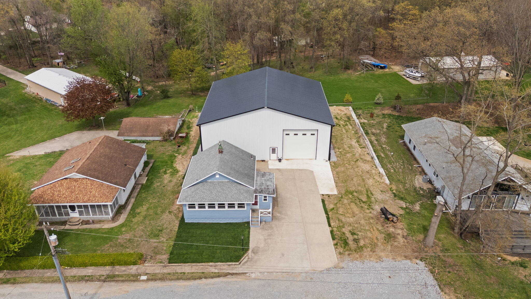 5590 East Maple Street Knox, IN 46534 - Photo 31 of 32 an aerial view of a house