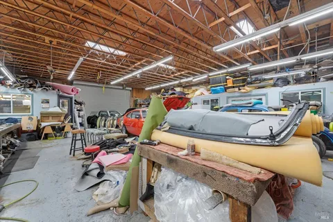 a view of a building with a street