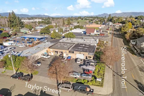 an aerial view of a city
