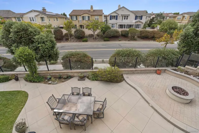 a view of a balcony with an outdoor space